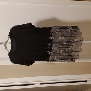 2. Tops - Willow t-shirt knit top with mesh high-low bottom